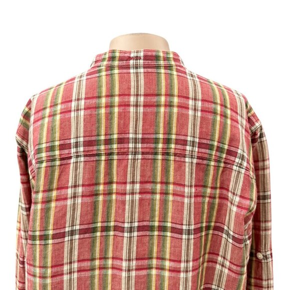 Ralph Lauren Linen Plaid Button Up Shirt Long Sleeve‎ Multicolor Women L - Picture 3 of 10
